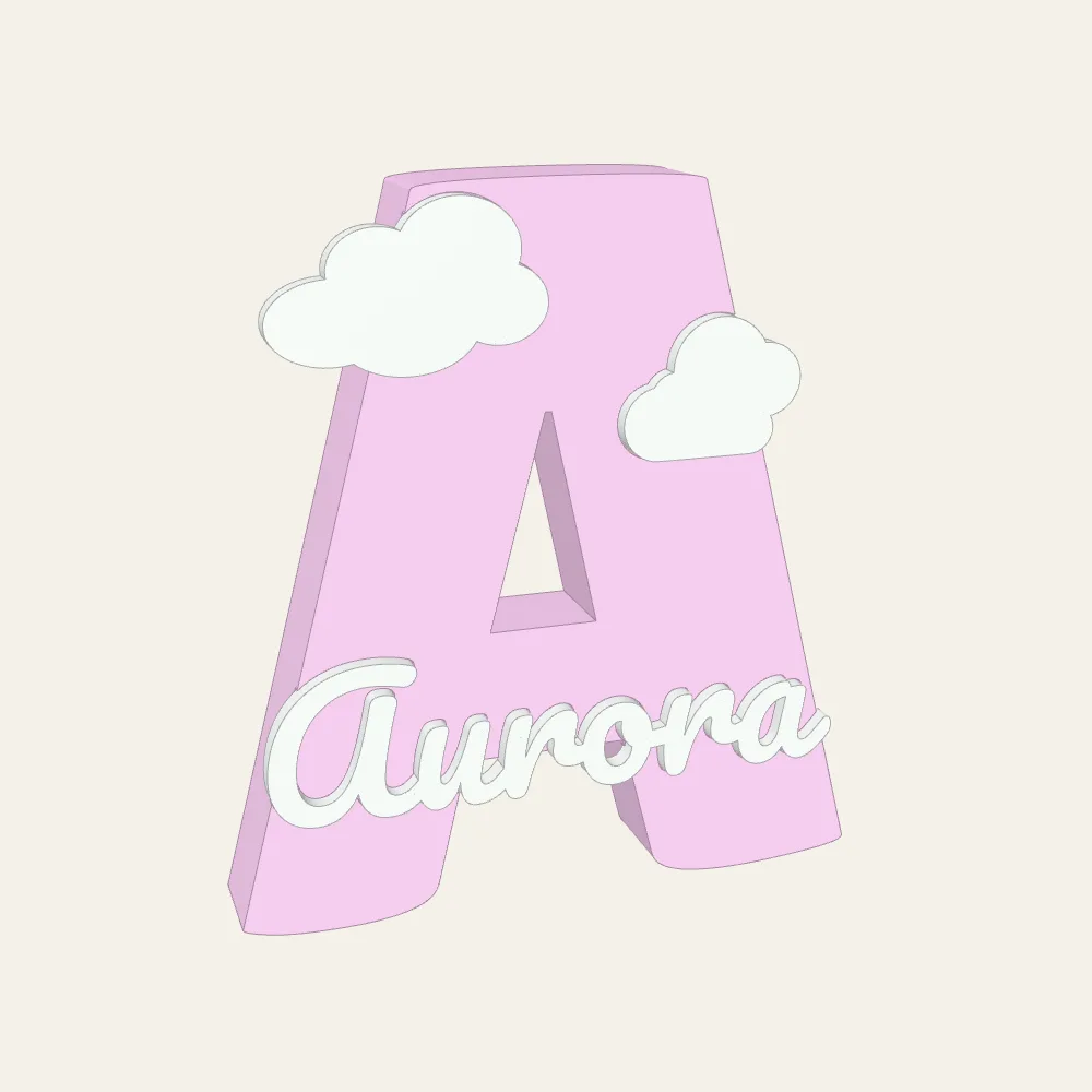 Letra 3D com o seu nome
